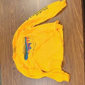 ⭐ Columbia PFG Long Sleeve Crew Neck T Shirt Mens M Gold Cotton